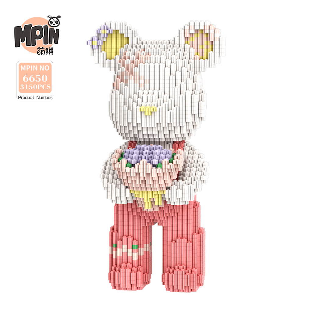 【32cm】M6650【萌力熊系列】西西公主中号熊-白底logo图