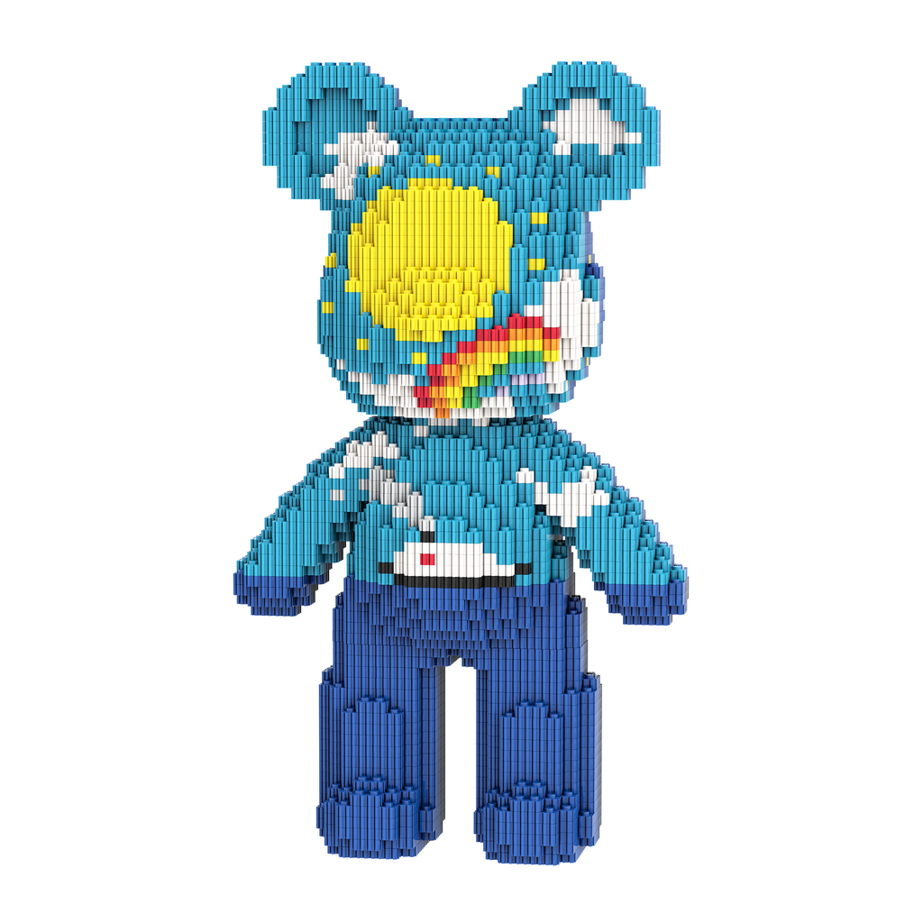 【32cm】M6651【萌力熊系列】日夜星空中号熊-白底图