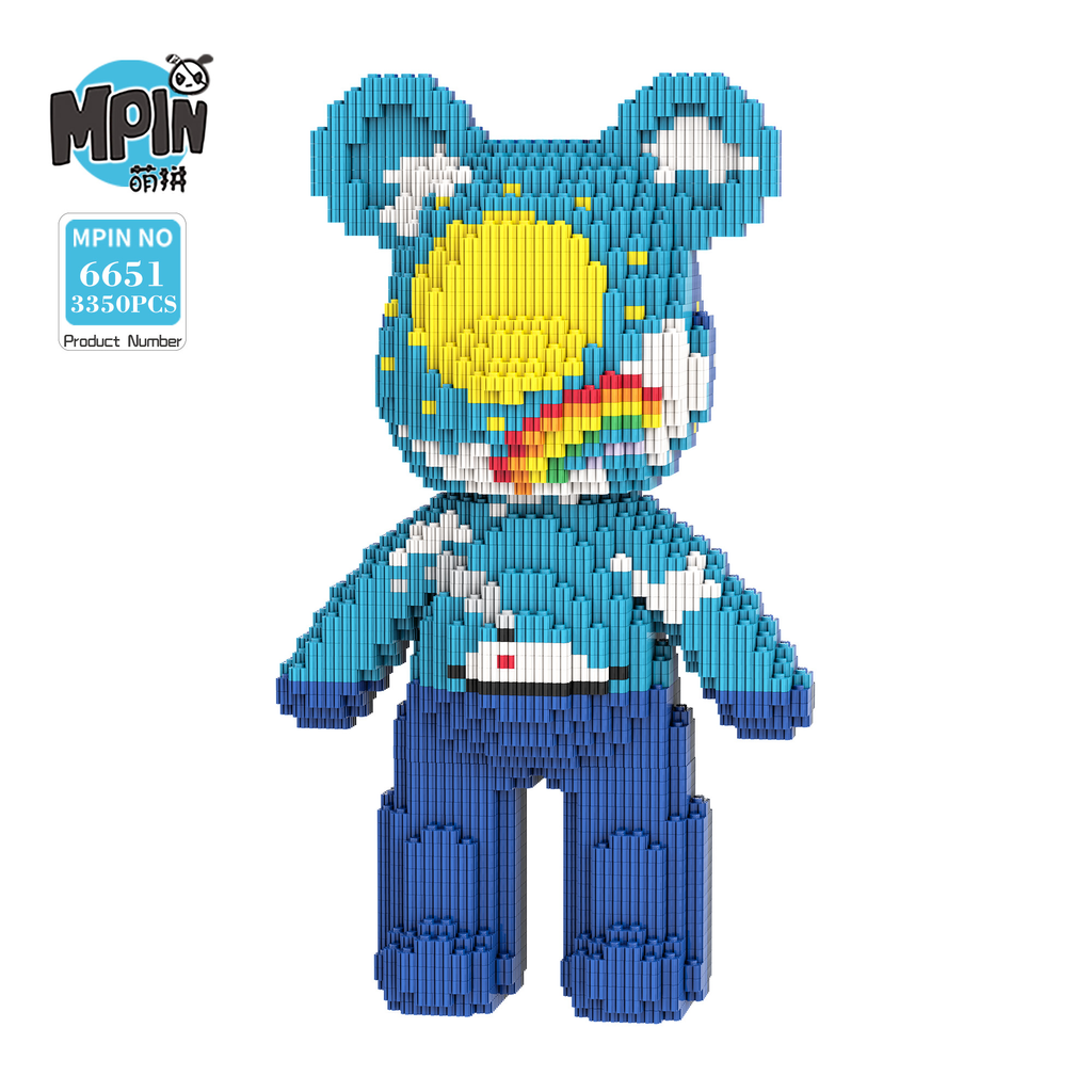 【32cm】M6651【萌力熊系列】日夜星空中号熊-白底logo图