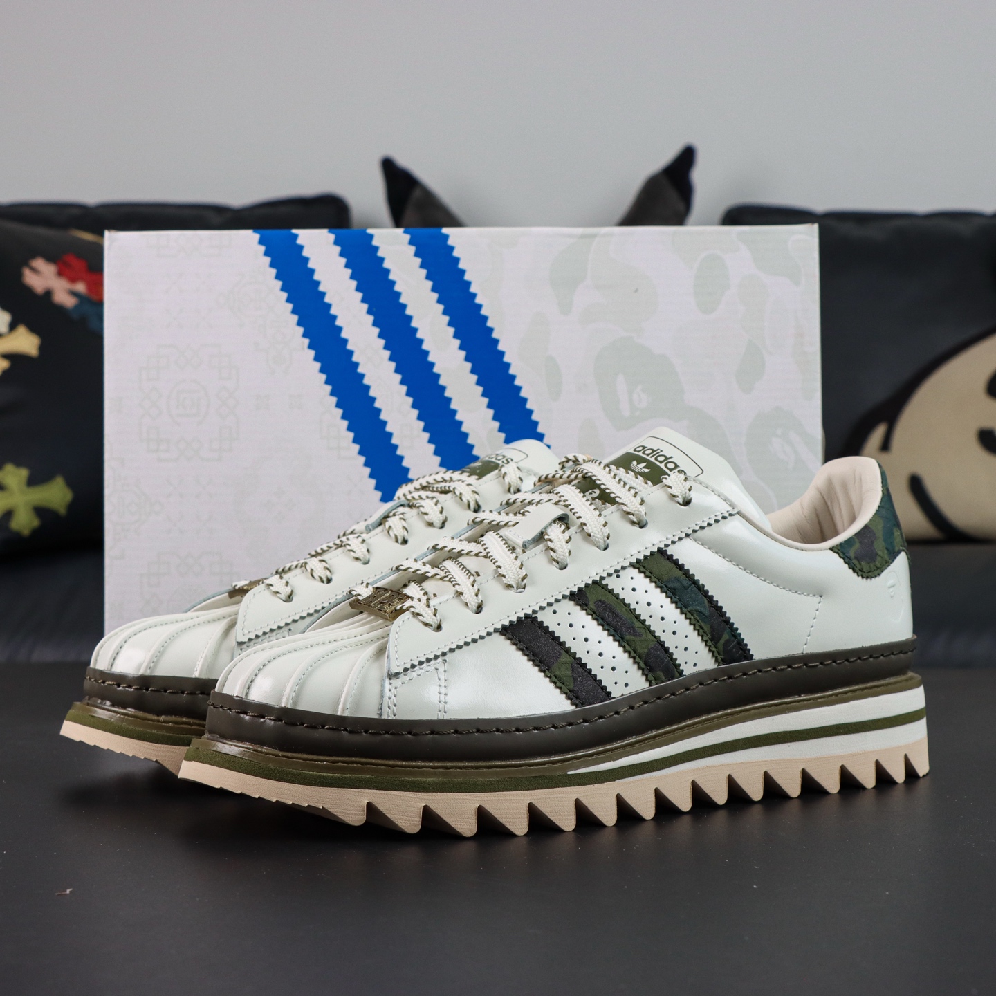 CLOT x BAPE x adidas Superstar 'Off White' KJ1473 - Release & Review