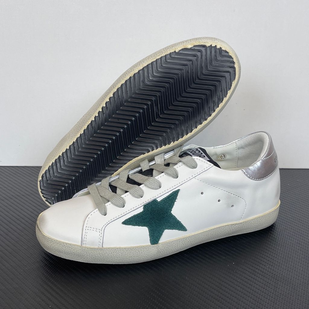 Golden-Goose-Super-Star-White-Green-Silver-G21D120-G304-Distressed-Leather-Sneaker