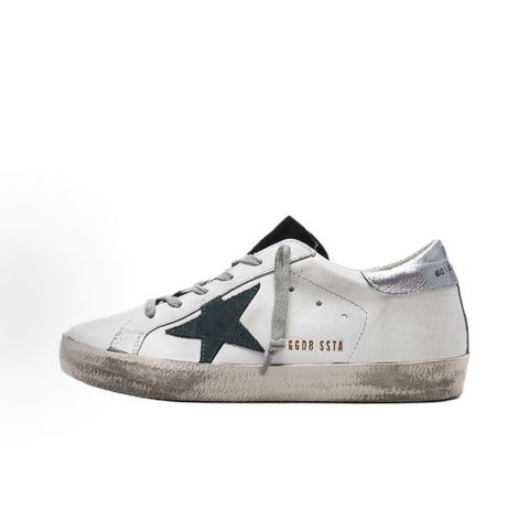 Golden-Goose-Super-Star-White-Green-Silver-G21D120-G304-Distressed-Leather-Sneaker