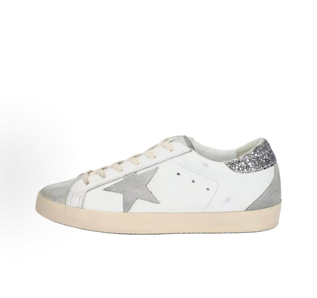 Golden-Goose-Super-Star-White-Grey-Suede-Star-Silver-Glitter-G21D120-G304-Distressed-Sneaker