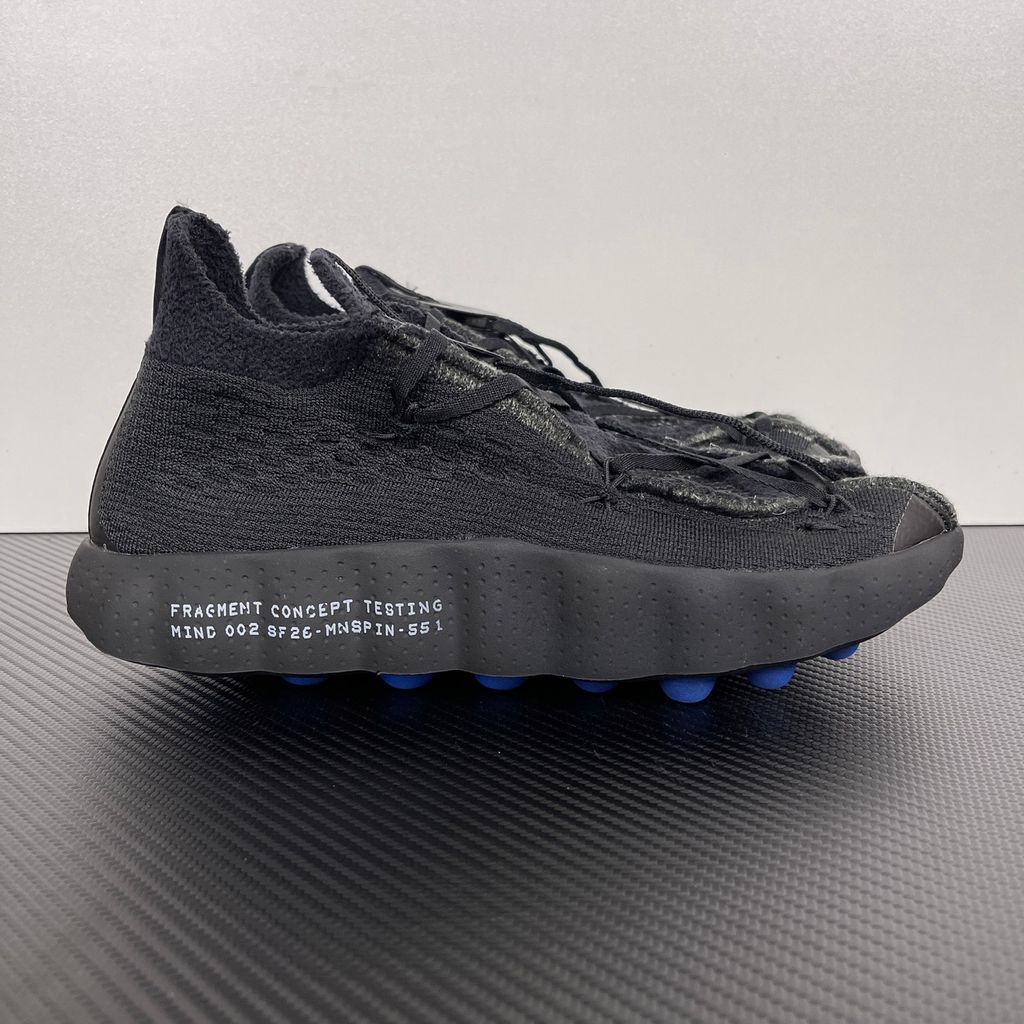 Nike Mind 002 Flyknit Fragment Design Black IQ8504 002 recovery lifestyle sneaker featuring blue pressure nodes and fragment branding available at HYPEKIXK Malaysia Singapore.jpg