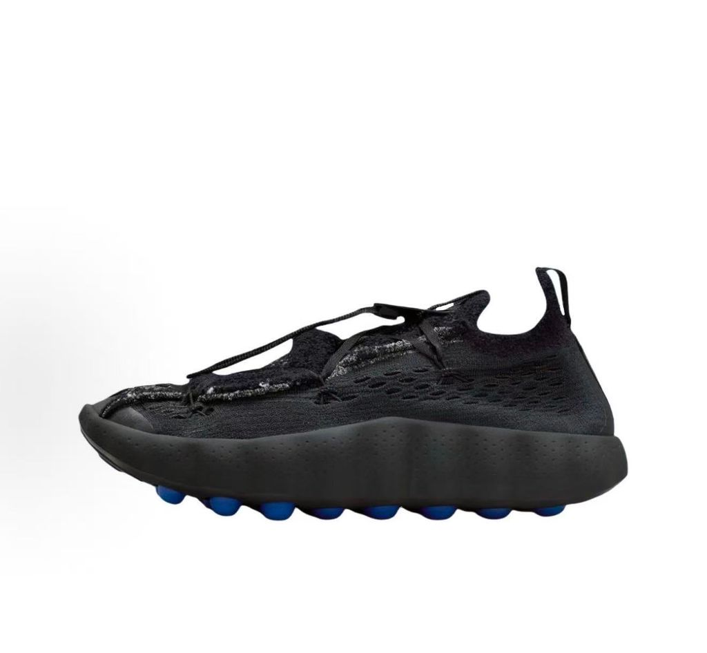 Nike Mind 002 Flyknit Fragment Design Black IQ8504 002 recovery lifestyle sneaker featuring blue pressure nodes and fragment branding available at HYPEKIXK Malaysia Singapore.pic