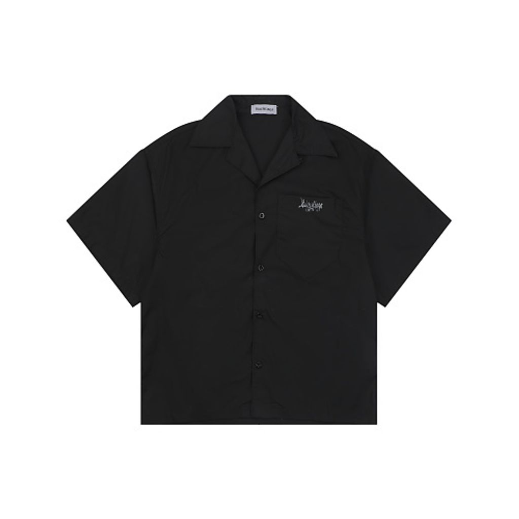 balenciaga-deconstructed-gothic-sketch-logo-black-short-sleeve-shirt-front-back
