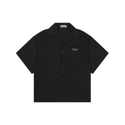 balenciaga-deconstructed-gothic-sketch-logo-black-short-sleeve-shirt-front-back