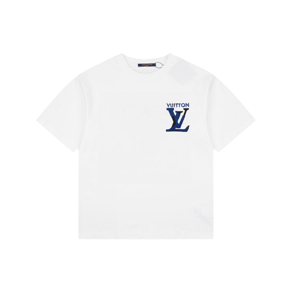 1v-blue-black-monogram-letter-towel-embroidery-short-sleeve-tshirt-230g-combed-cotton