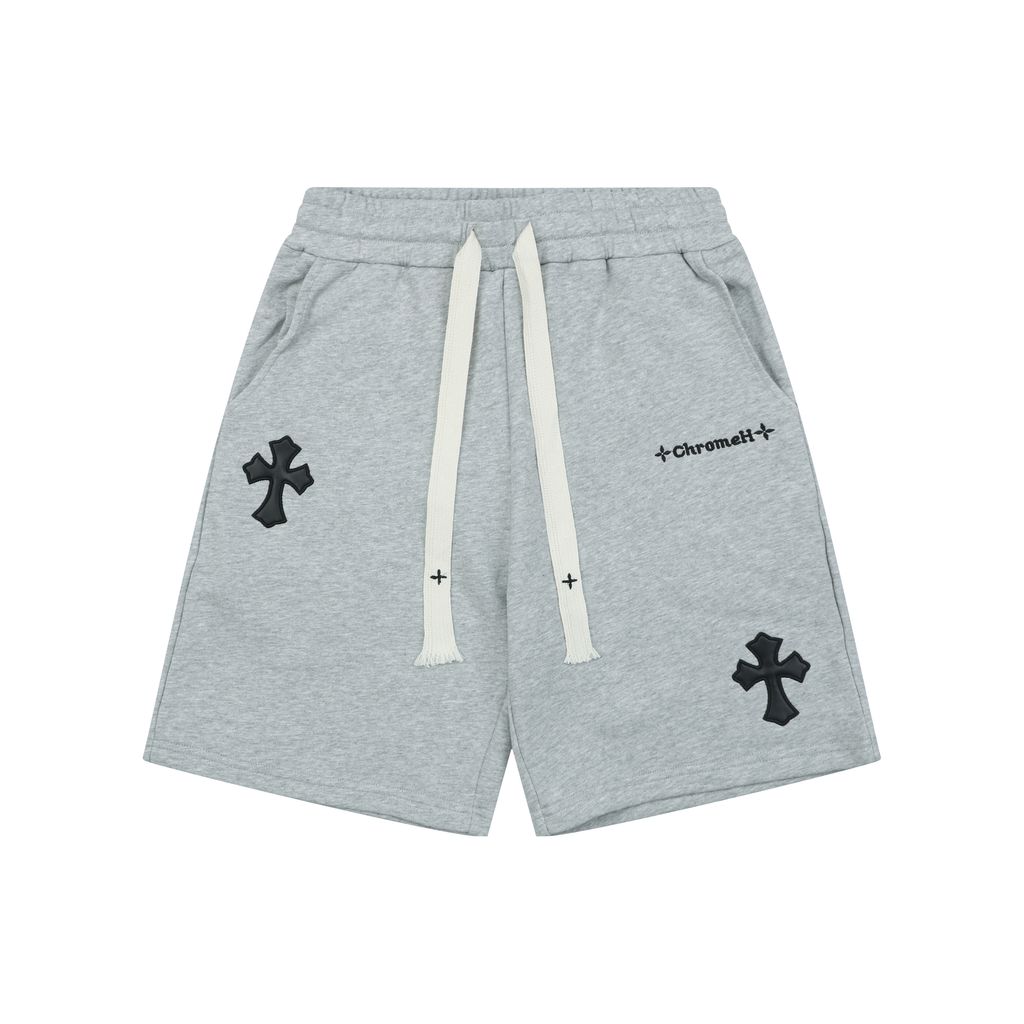 ch-double-cross-leather-patch-shorts-380g-combed-cotton