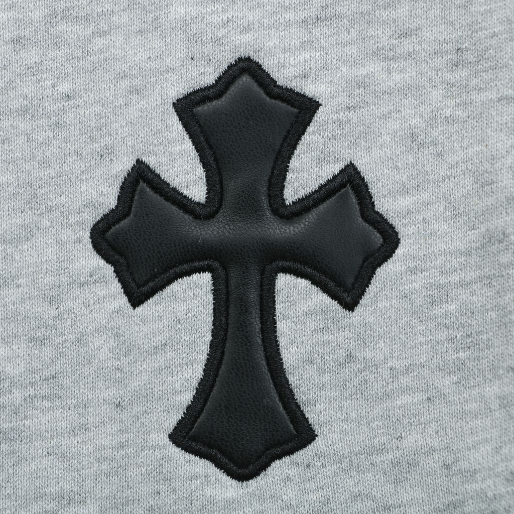 ch-double-cross-leather-patch-imported-embroidery-shorts-detail
