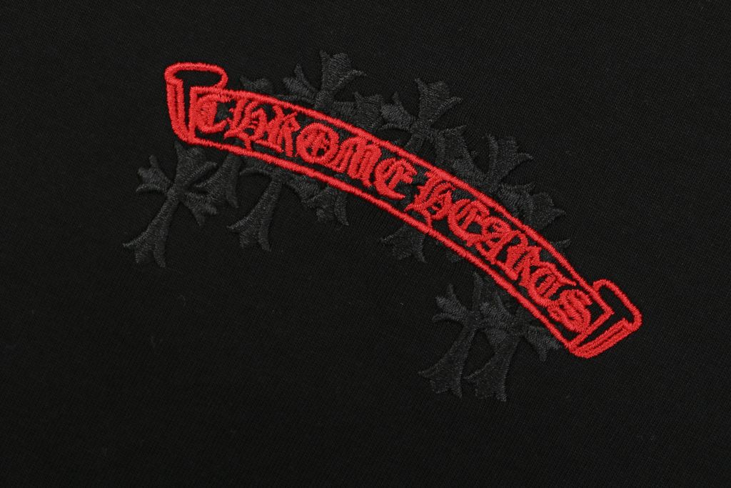 ch-red-sanskrit-cross-leather-patch-imported-machine-embroidery-detail