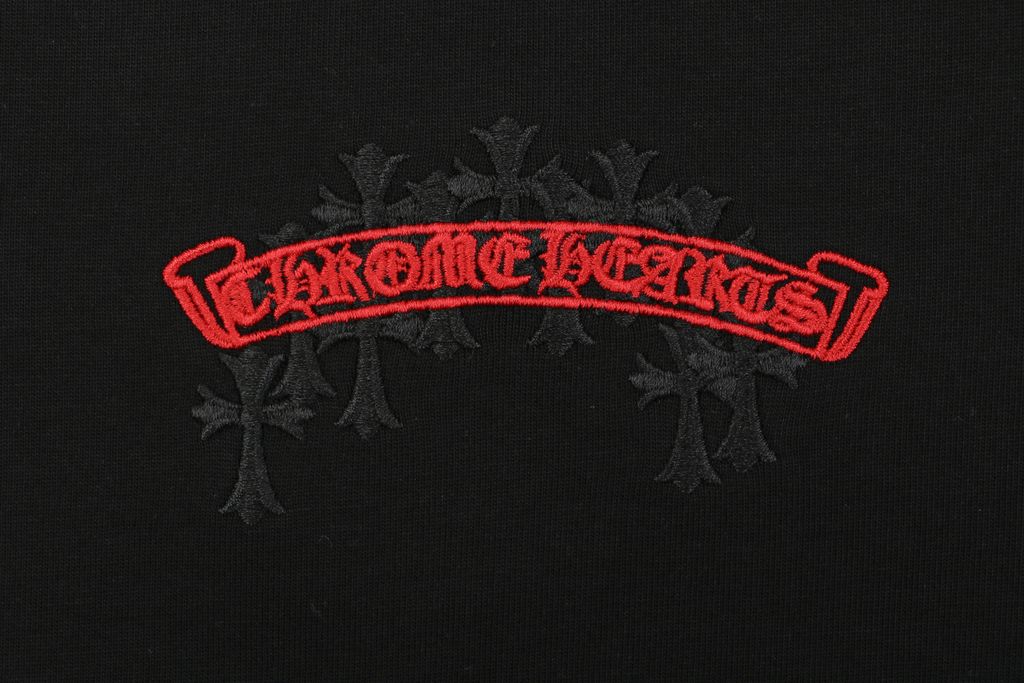 ch-red-sanskrit-cross-leather-patch-imported-machine-embroidery-detail