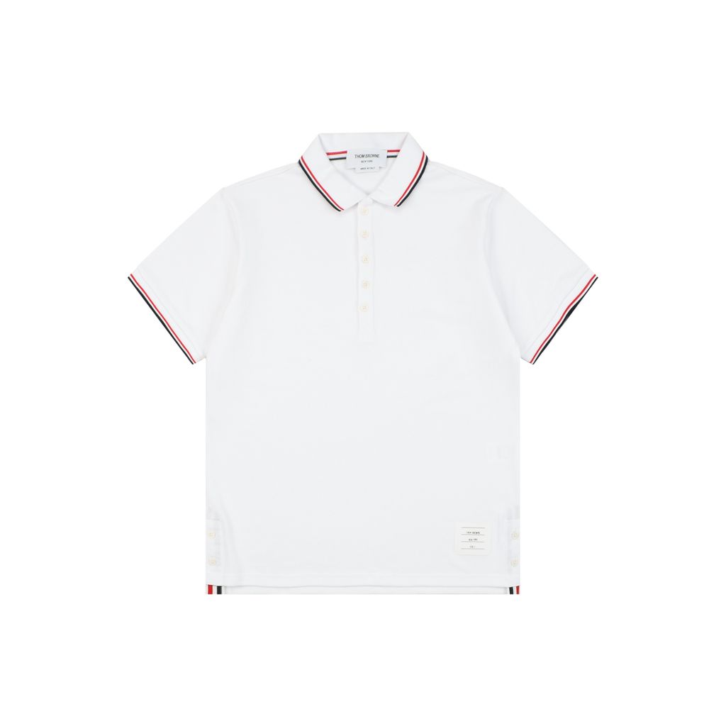 tb-t029-ribbon-ribbed-polo-short-sleeve-white-pure-cotton-pique
