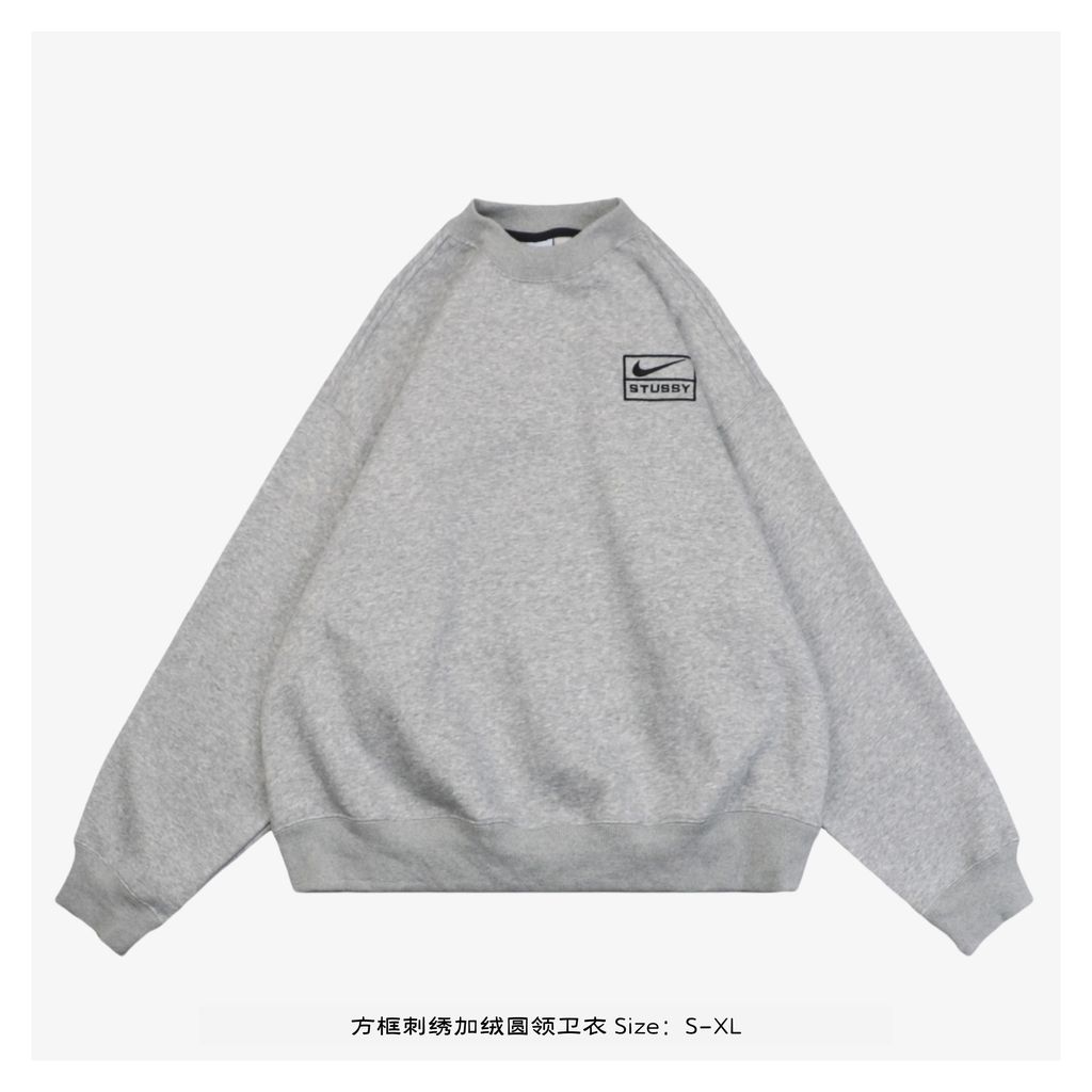 nk-x-sts-24fw-box-embroidery-fleece-hoodie-oversize-sweatshirt