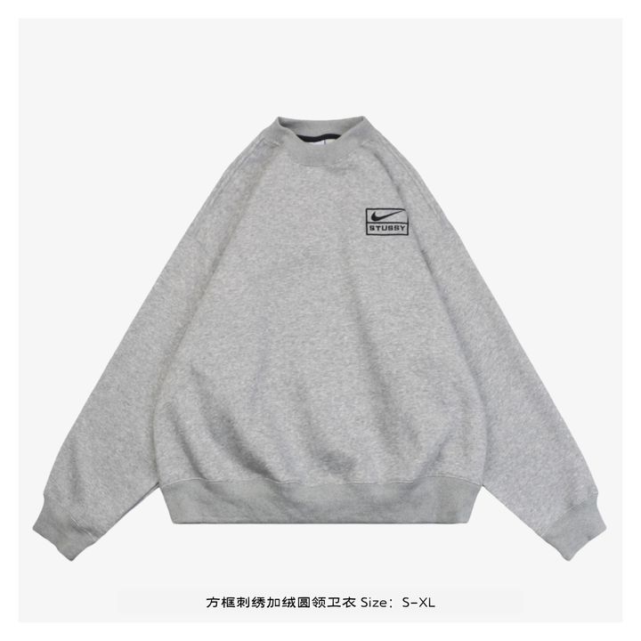 nk-x-sts-24fw-box-embroidery-fleece-hoodie-oversize-sweatshirt