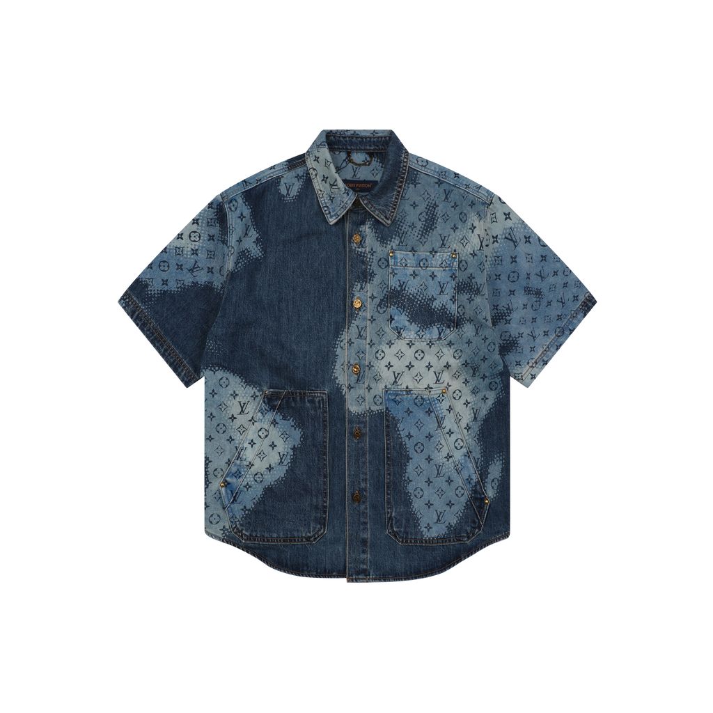 louis-vuitton-map-outline-monogram-denim-short-sleeve-shirt-jacquard-cotton