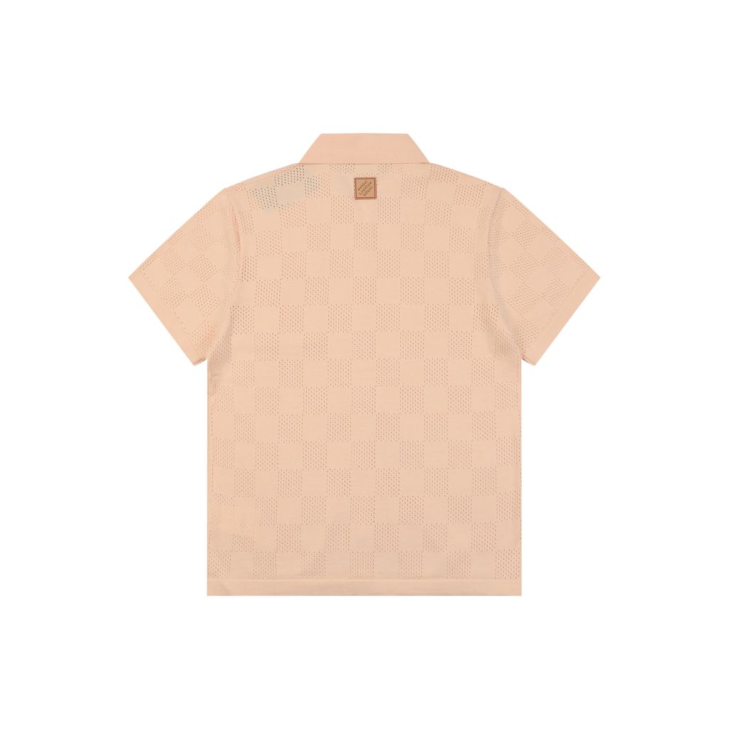 louis-vuitton-hollow-checkerboard-jacquard-short-sleeve-shirt-high-twist-cotton