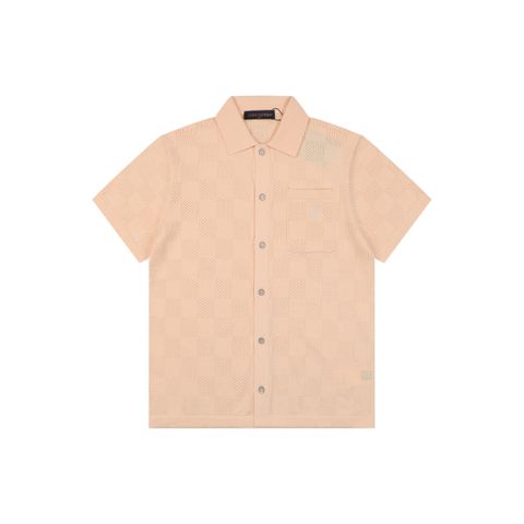 louis-vuitton-hollow-checkerboard-jacquard-short-sleeve-shirt-high-twist-cotton