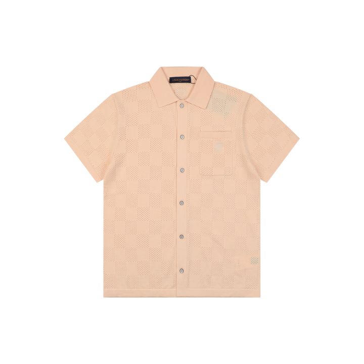 louis-vuitton-hollow-checkerboard-jacquard-short-sleeve-shirt-high-twist-cotton