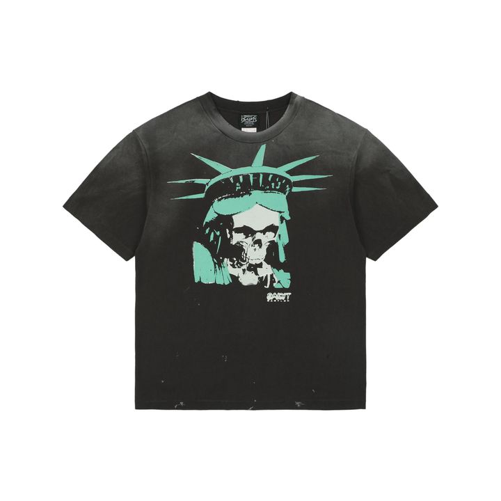 saint-michael-skull-liberty-statue-print-t-shirt-280g-washed-cotton-distressed-vintage-tee