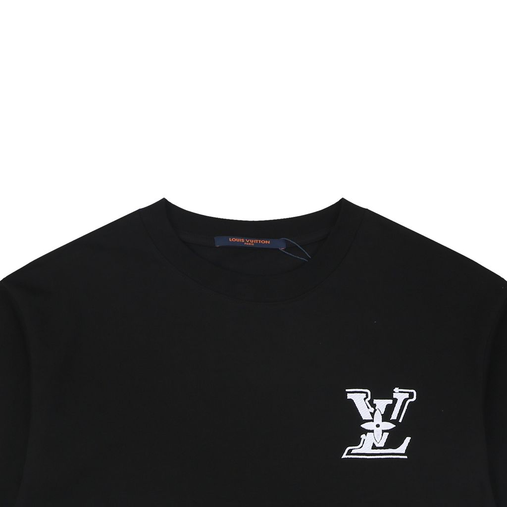 louis-vuitton-monogram-letter-embroidery-short-sleeve-t-shirt-loose-fit