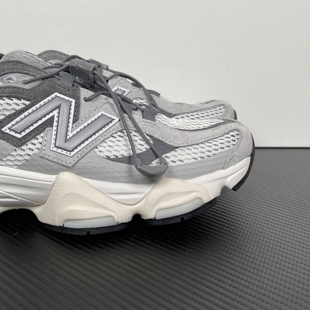 New Balance 9060 Summer sandal-sneaker hybrid in Raincloud and Castlerock grey, featuring an open back with an adjustable strap and ABZORB midsole, SKU U90603FA.