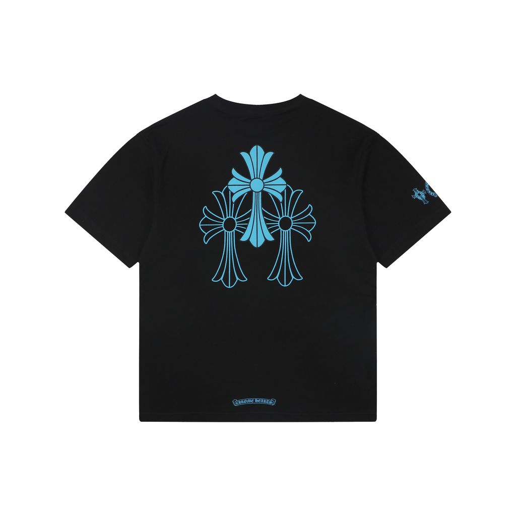 chrome-hearts-sanskrit-blue-cross-flower-print-t-shirt