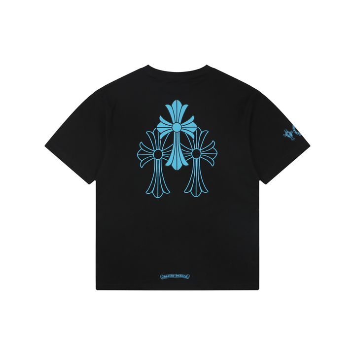 chrome-hearts-sanskrit-blue-cross-flower-print-t-shirt