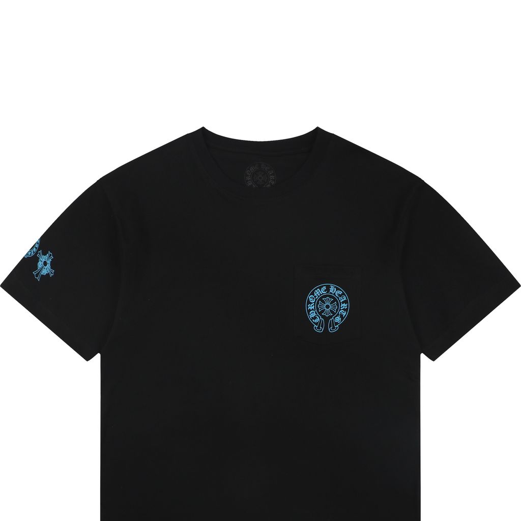 chrome-hearts-blue-cross-flower-screen-print-cotton-tee