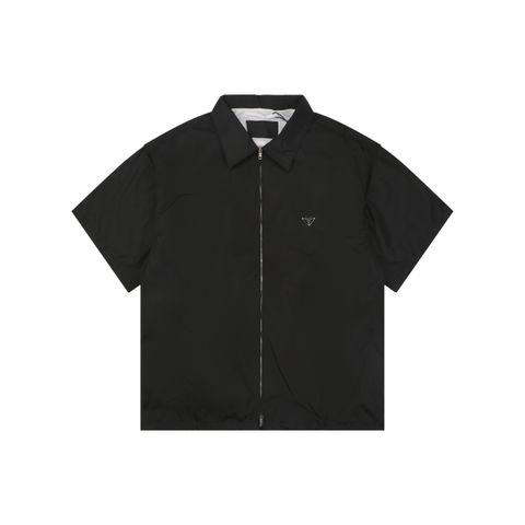 prada-triangle-logo-nylon-zip-short-sleeve-shirt