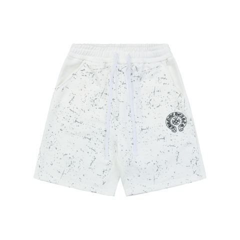 chrome-hearts-ink-splash-sanskrit-cross-flower-shorts