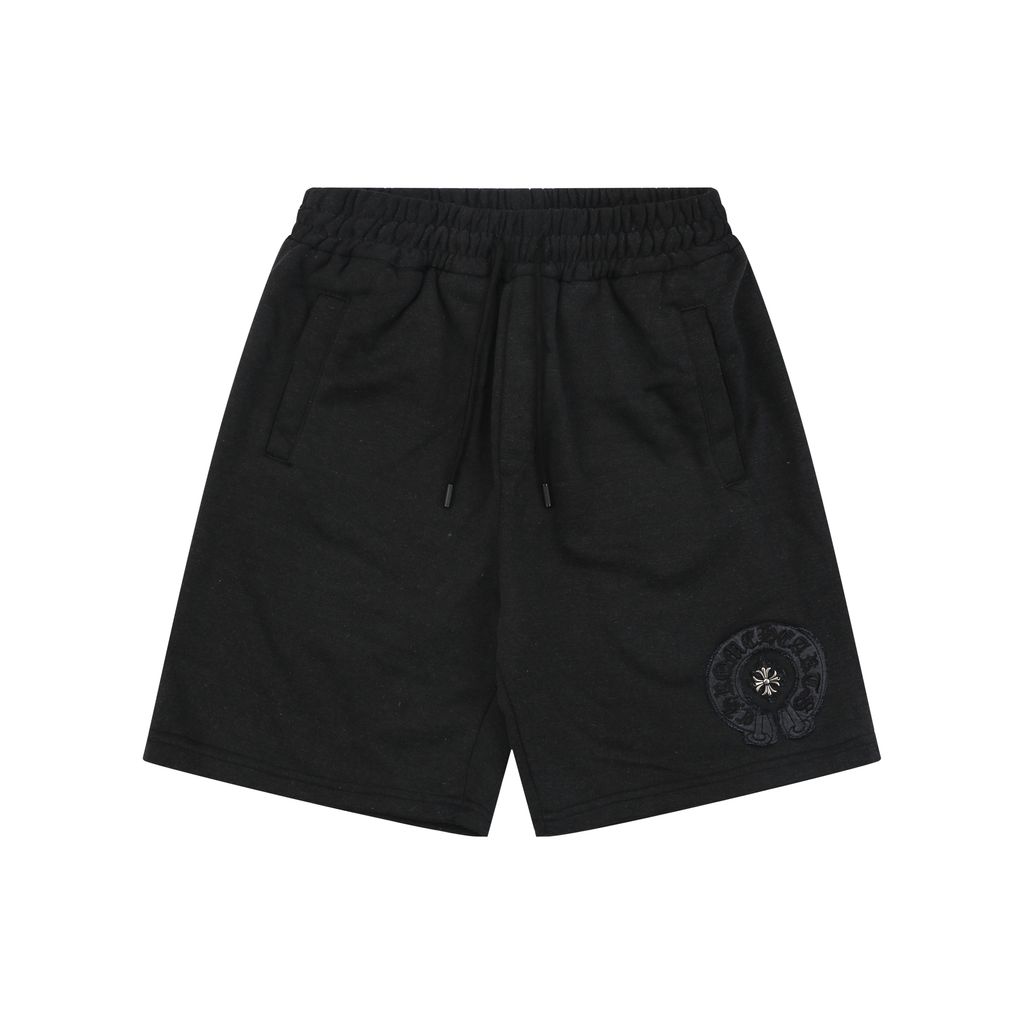 chrome-hearts-sanskrit-iron-cross-flower-applique-shorts