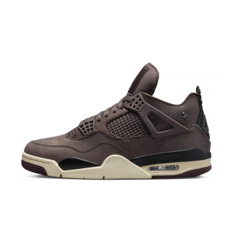 Air Jordan 4 Retro SP x A Ma Maniére sneaker featuring a monochromatic muted purple "Violet Ore" premium nubuck upper, black netting, and an aged sail midsole, SKU DV6773-220.