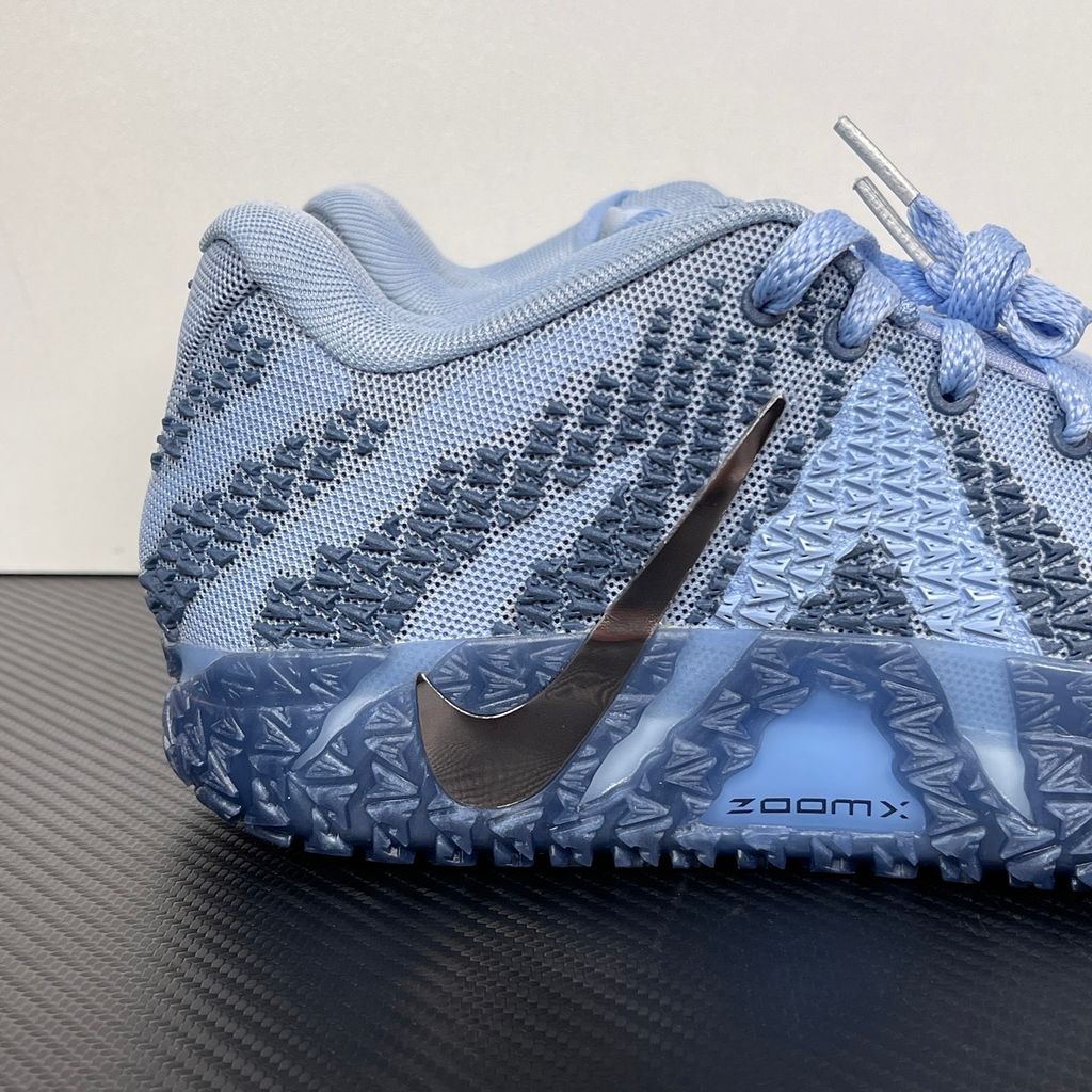Nike Ja 3 All-Star basketball shoe in a vibrant galactic blue colorway, featuring a breathable mesh upper, iridescent silver Nike Swoosh, and a translucent icy outsole, SKU HF2794-400.