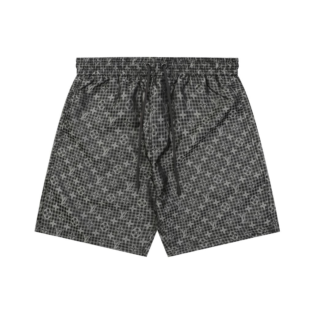 louis-vuitton-grey-check-monogram-nylon-shorts