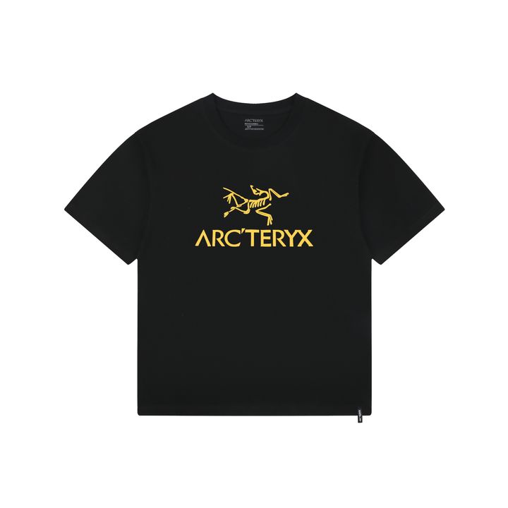 arcteryx-chest-skeleton-letter-print-black-gold-t-shirt