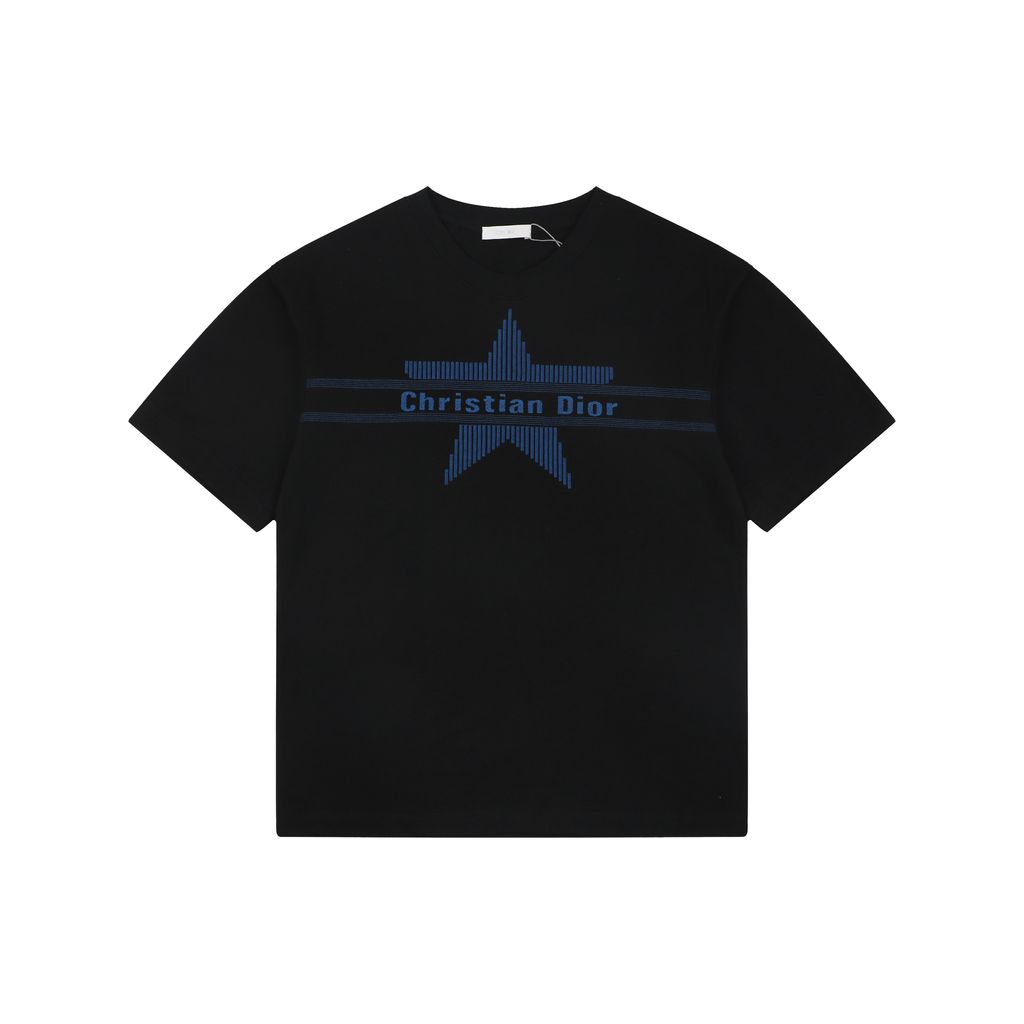 christian-dior-blue-star-horizontal-stripe-embroidered-t-shirt