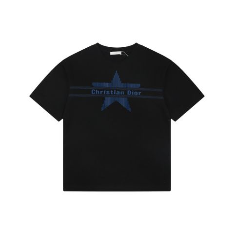 christian-dior-blue-star-horizontal-stripe-embroidered-t-shirt