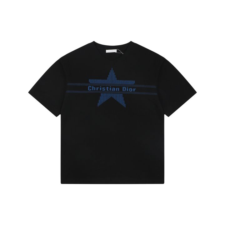 christian-dior-blue-star-horizontal-stripe-embroidered-t-shirt