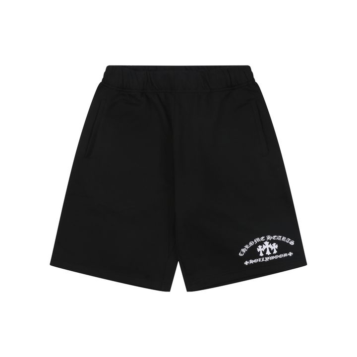 chrome-hearts-sanskrit-triple-cross-flower-embroidered-shorts
