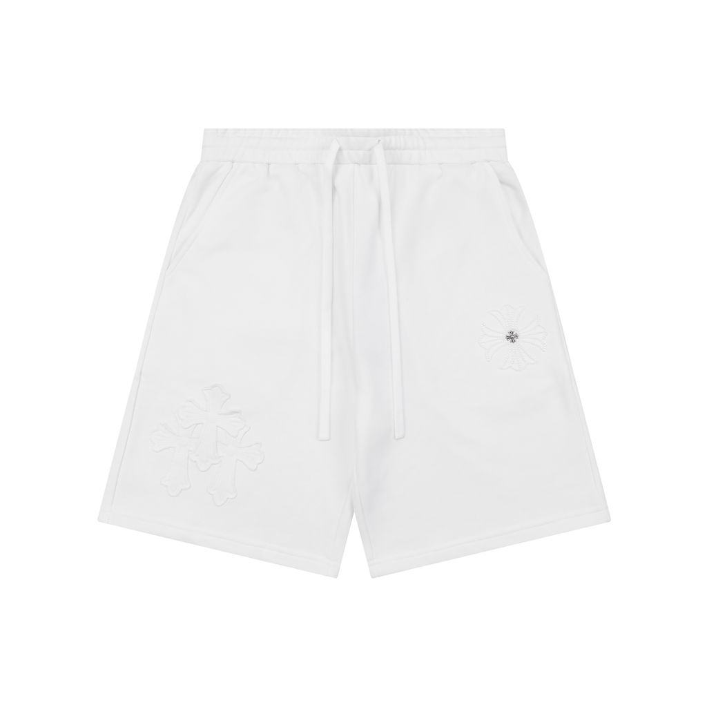 chrome-hearts-dark-pattern-cross-patch-embroidered-shorts
