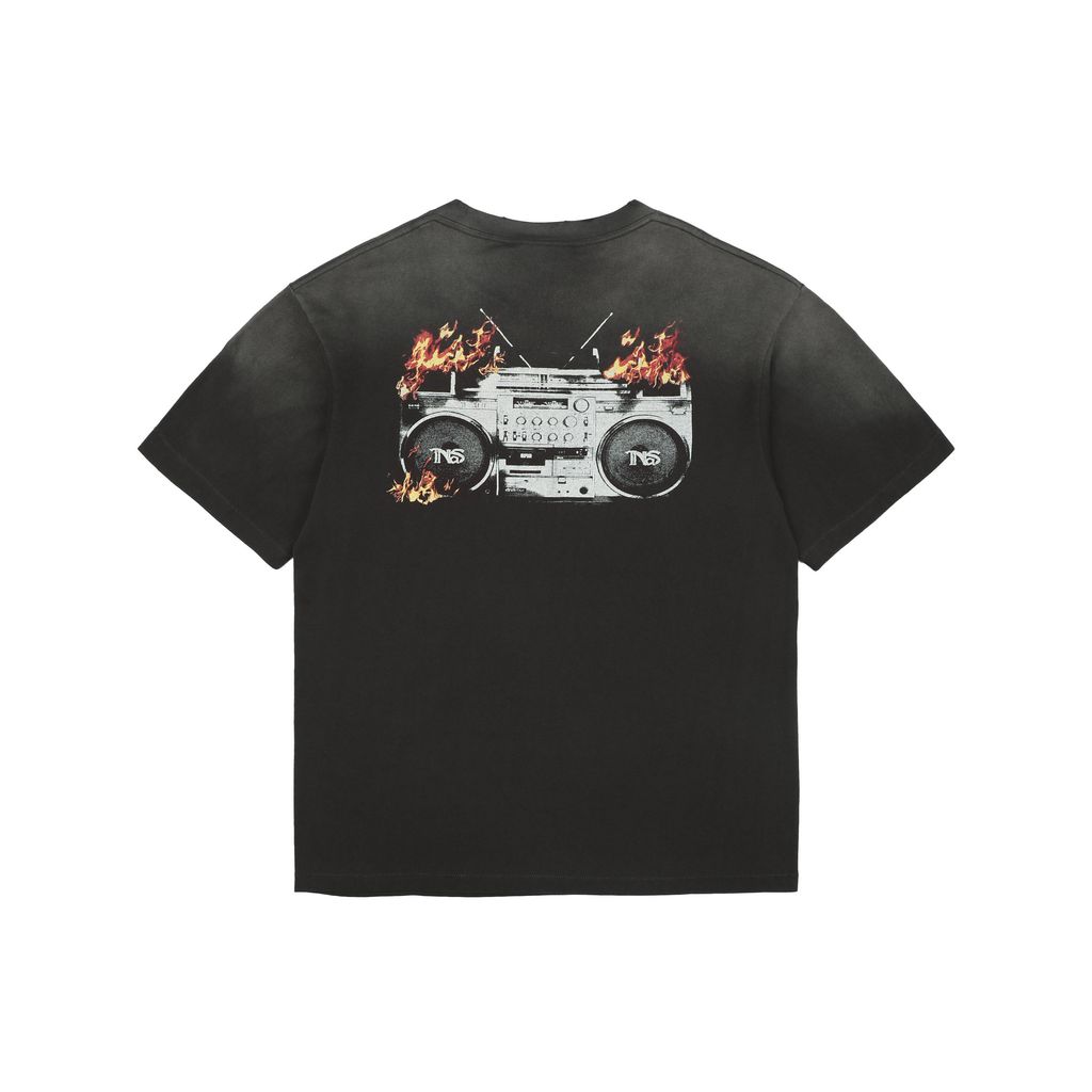 saint-michael-flame-cassette-radio-print-t-shirt