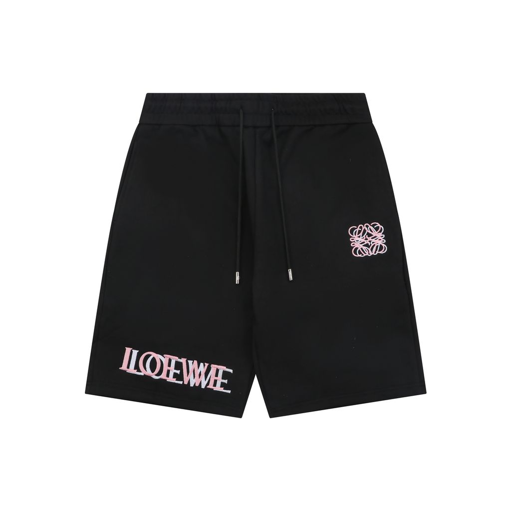 loewe-overlap-pink-letter-embroidered-shorts