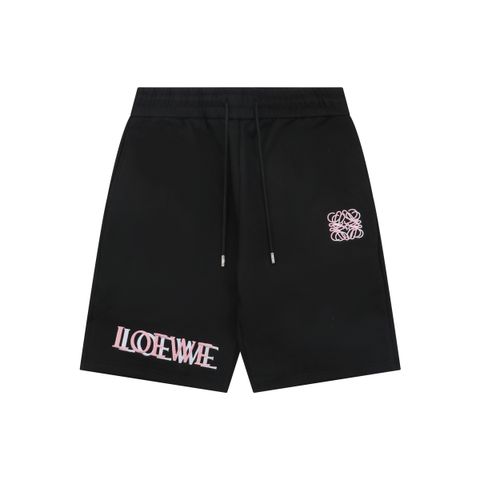 loewe-overlap-pink-letter-embroidered-shorts