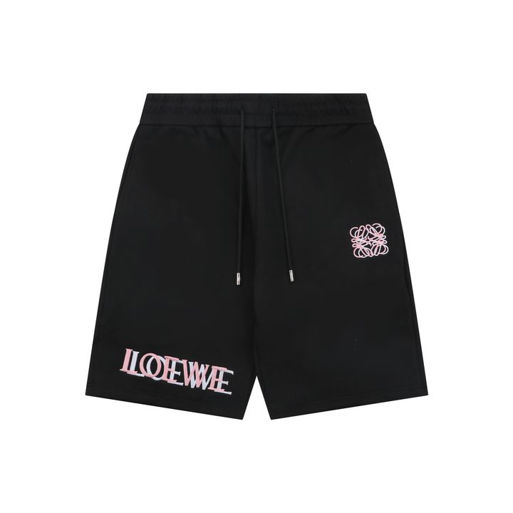 loewe-overlap-pink-letter-embroidered-shorts