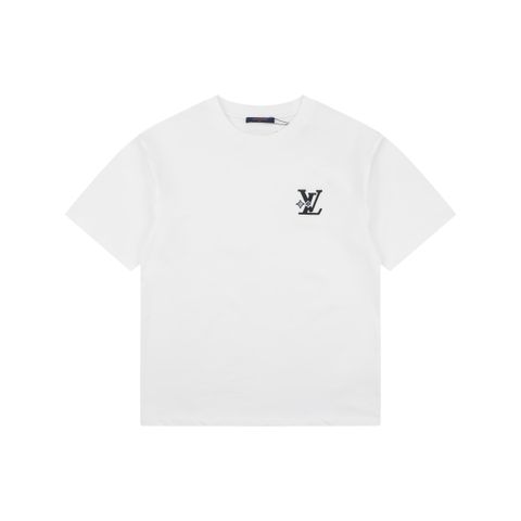 louis-vuitton-rhinestone-diamond-flower-letter-embroidered-t-shirt