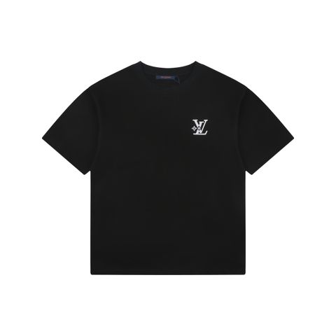 louis-vuitton-rhinestone-diamond-flower-letter-embroidered-t-shirt