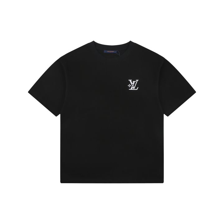 louis-vuitton-rhinestone-diamond-flower-letter-embroidered-t-shirt