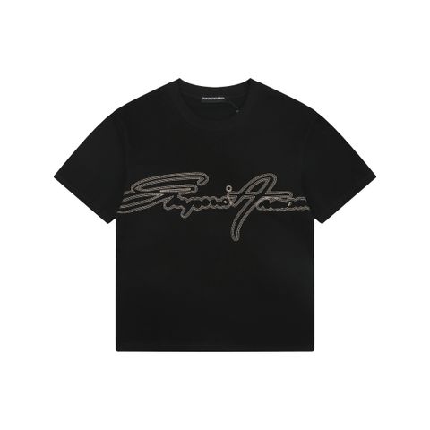 armani-hollow-signature-letter-embroidered-t-shirt