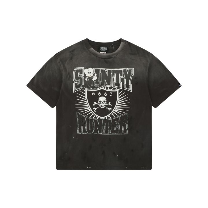 saint-michael-middle-finger-skull-print-t-shirt